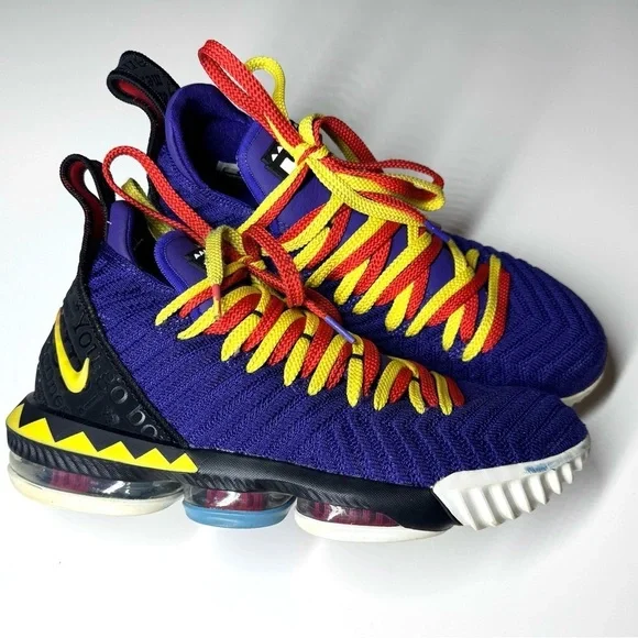 Nike Men’s Lebron XVI 16 MARTIN Court Purple Yellow CI1520-500 Size- 9